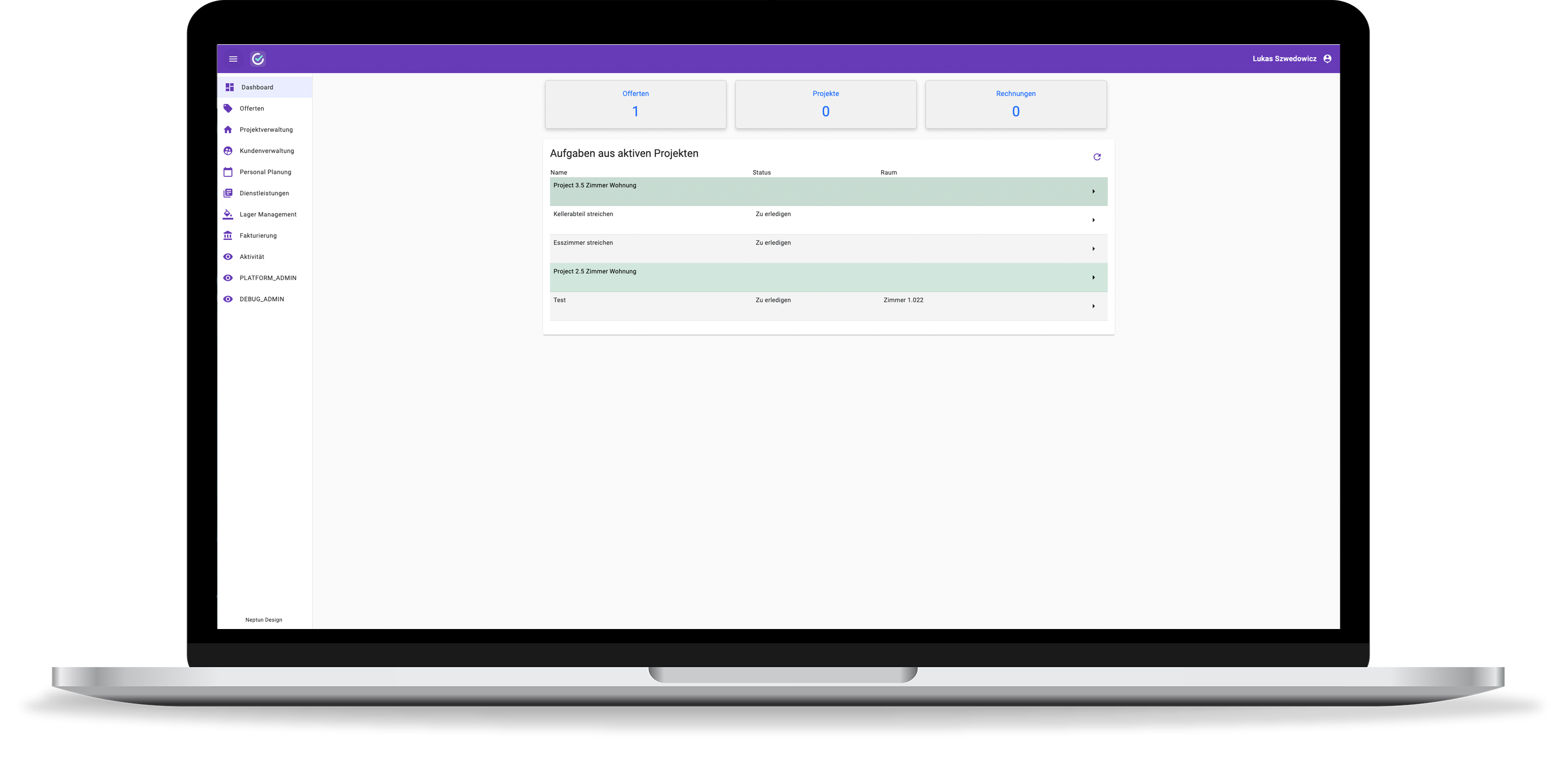 Finito Pro — Dashboard