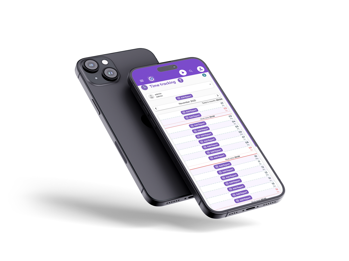 Finito Pro Mitarbeiter-App — Time Tracking auf dem Smartphone