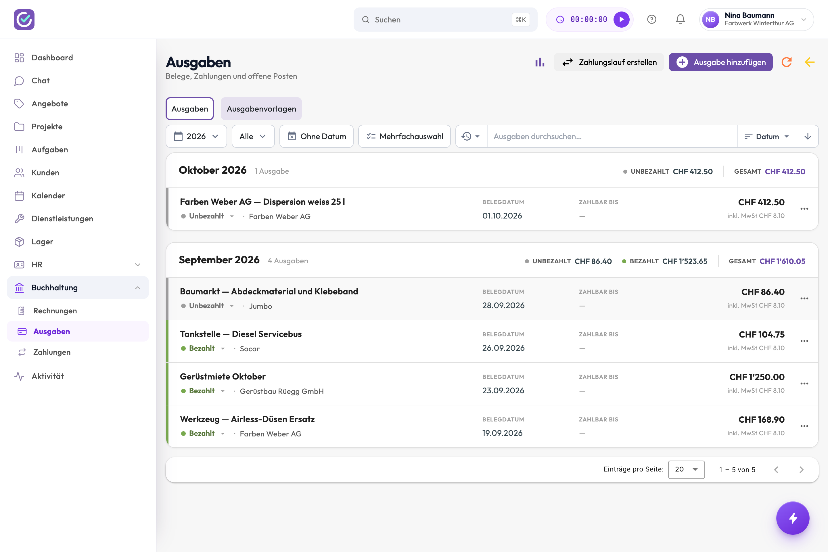 Finito Pro — Ausgaben