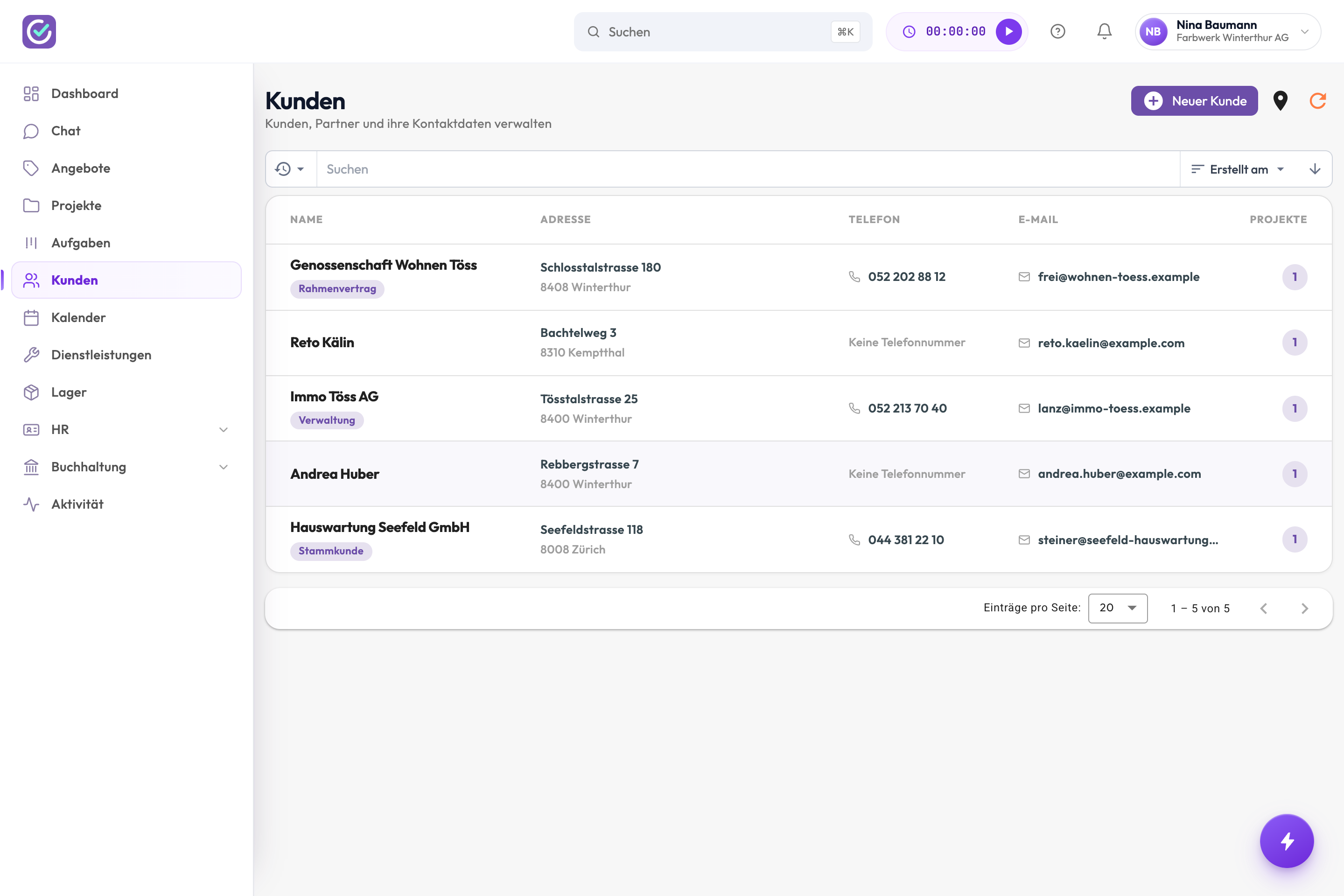 Finito Pro — Kunden